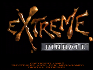 Extreme Pinball title screen for Playstation